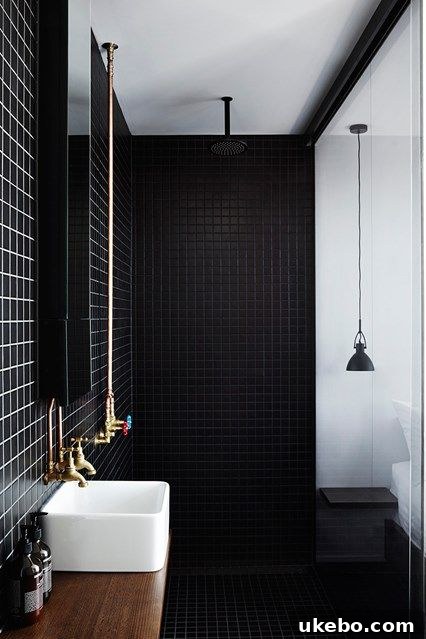 One Room Challenge Week 2: Demolition Day, Unexpected Hurdles, and Plan B 10 Dark tiled bathroom inspiration for a moody aesthetic