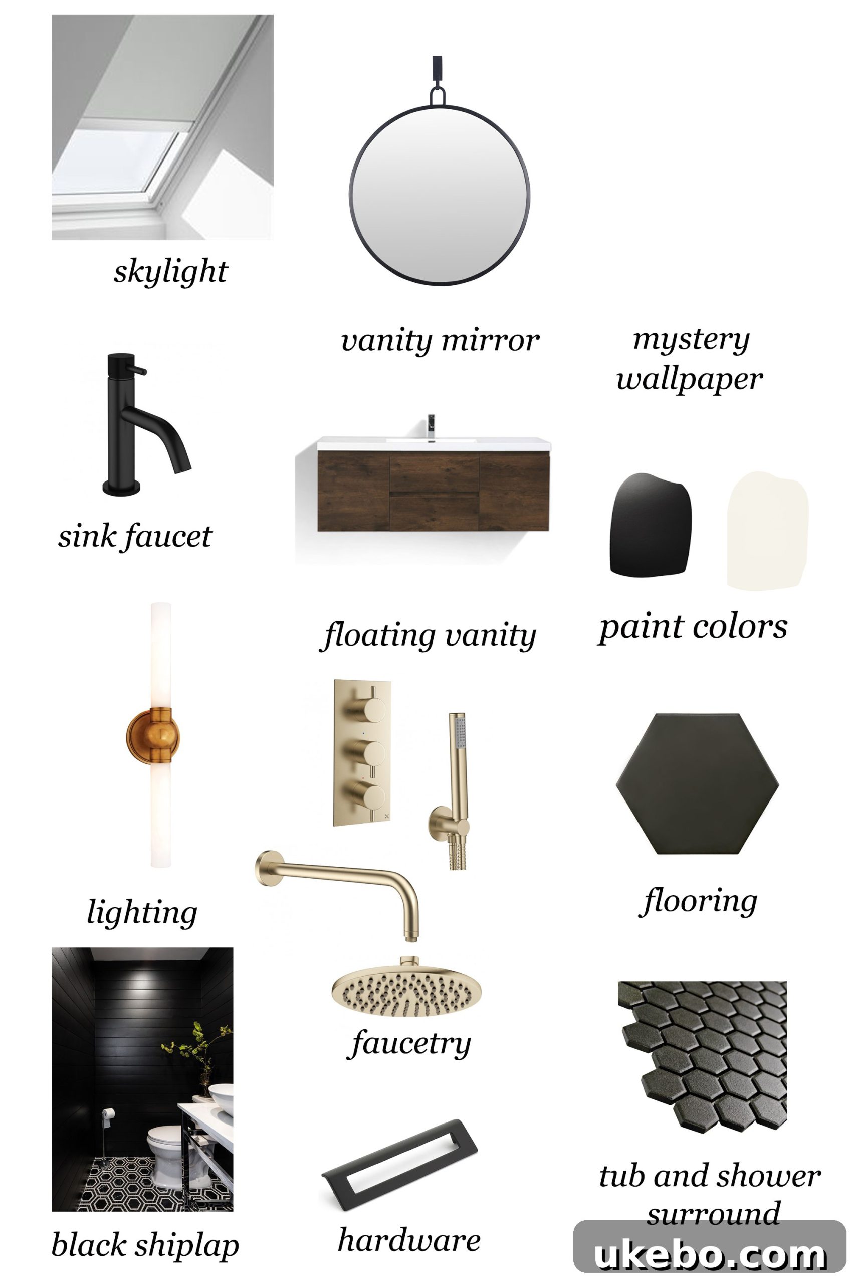 One Room Challenge The Gritty The Great The Gorgeous 4 Revised bathroom design concept board