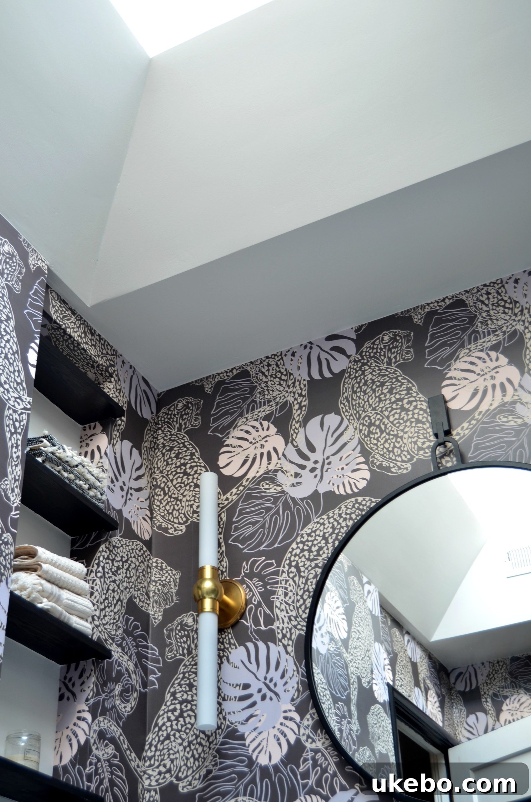 Close-up of the Velux skylight integrated into the ceiling