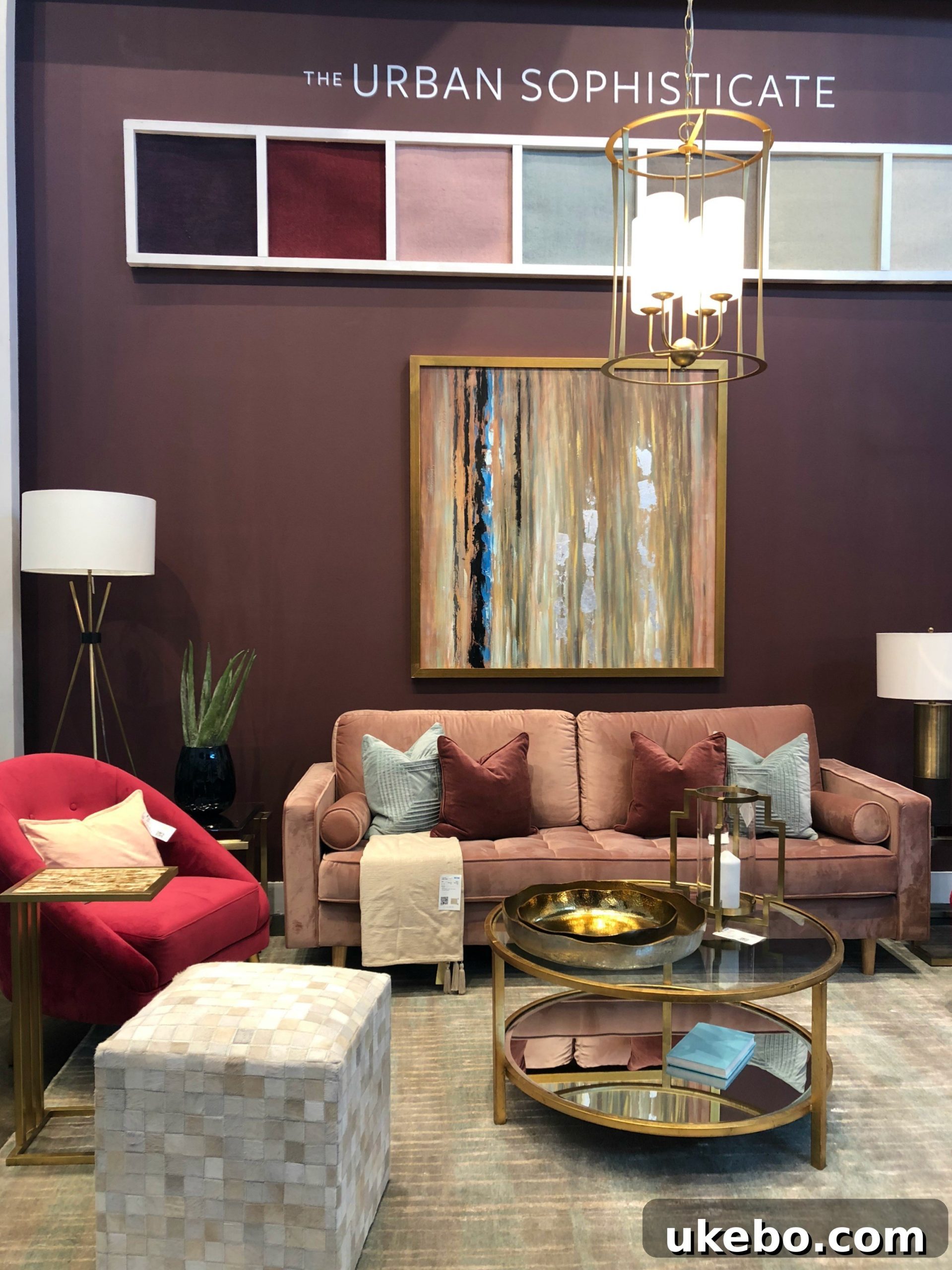 Vibrant rugs and home accessories from Surya at High Point Market, offering diverse styles and patterns.