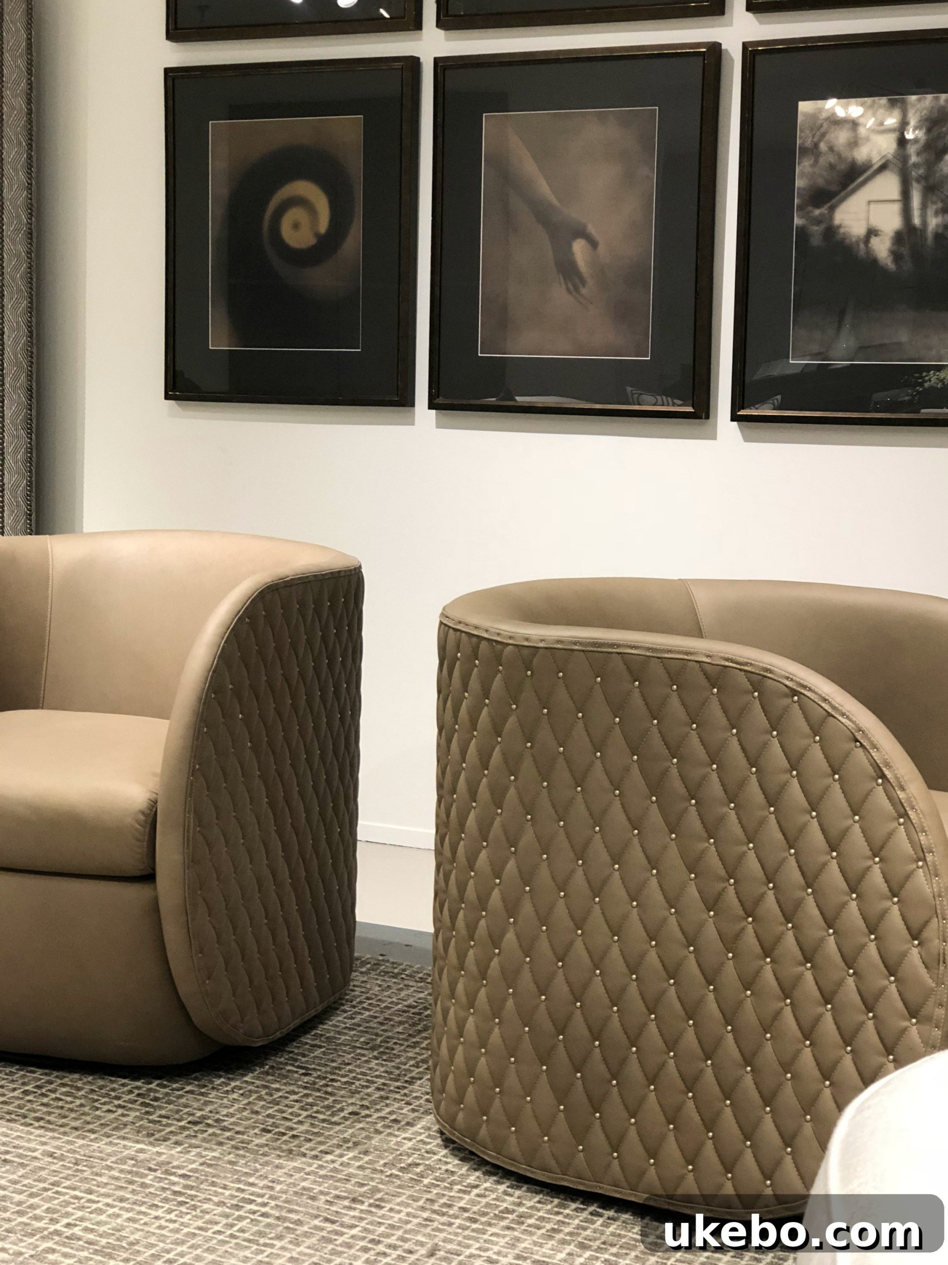 Another elegant curved furniture piece from Bernhardt, highlighting craftsmanship and organic design.