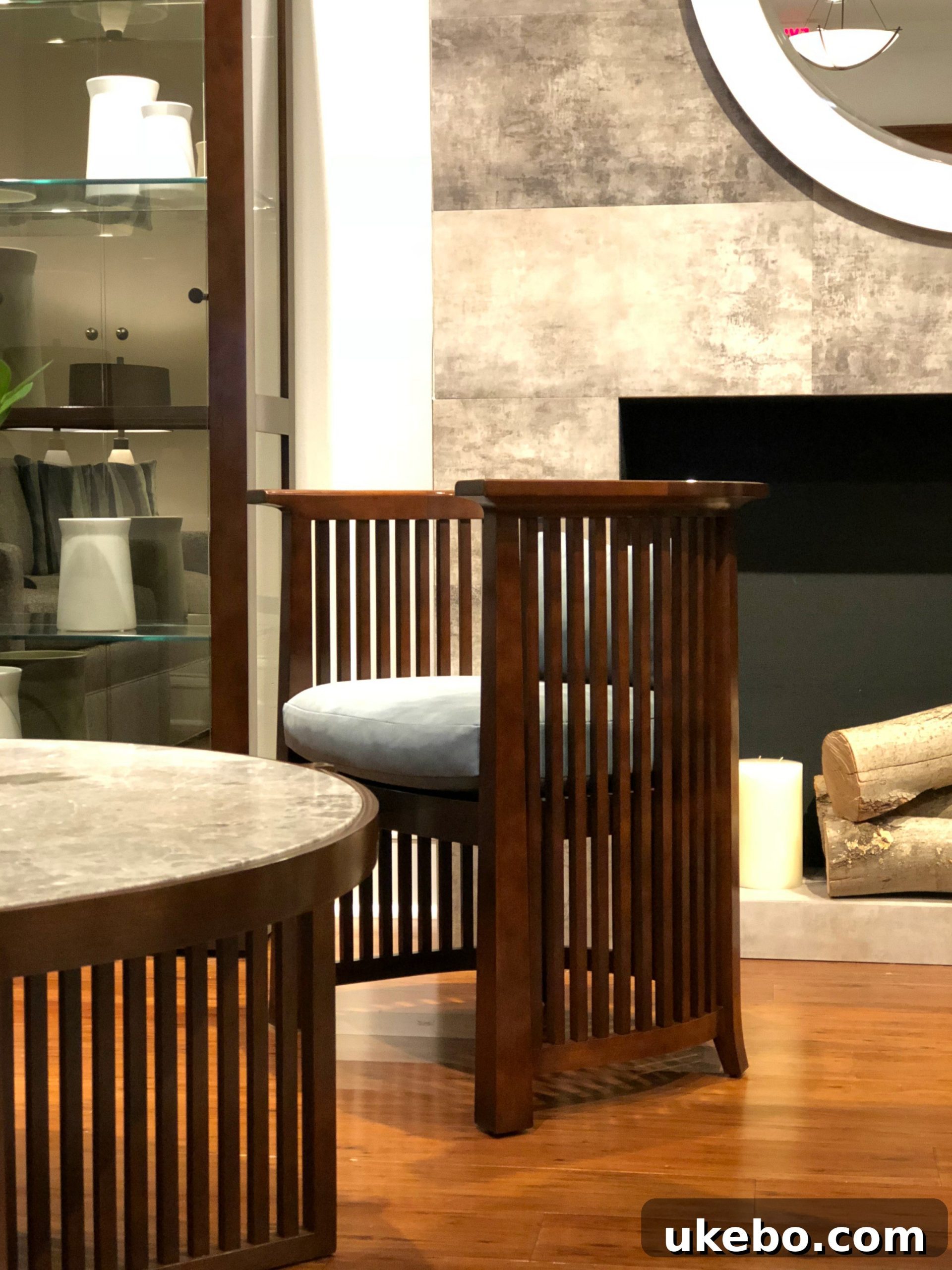 Stickley's new collection, blending classic mission style with modern curved silhouettes, showcasing an elegant evolution.