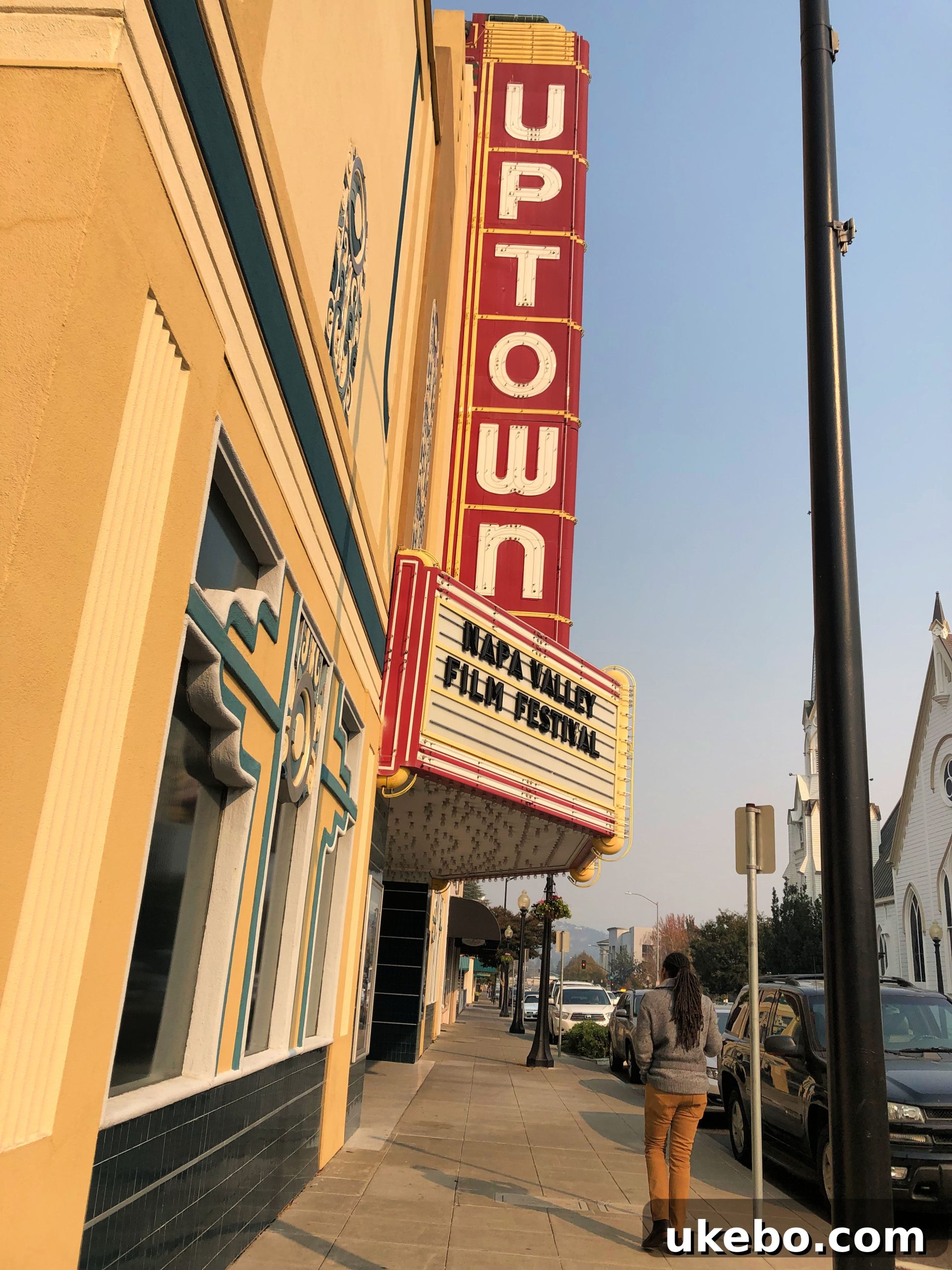 Promotional signage for the Napa Valley Film Festival, showcasing event details.