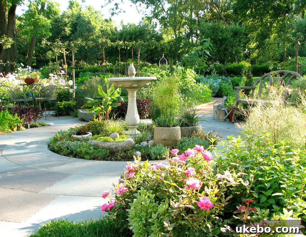 Fountain transformed into an herb garden
