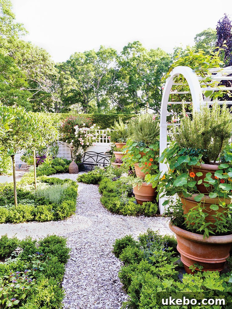 Container gardening with large pots and barrels