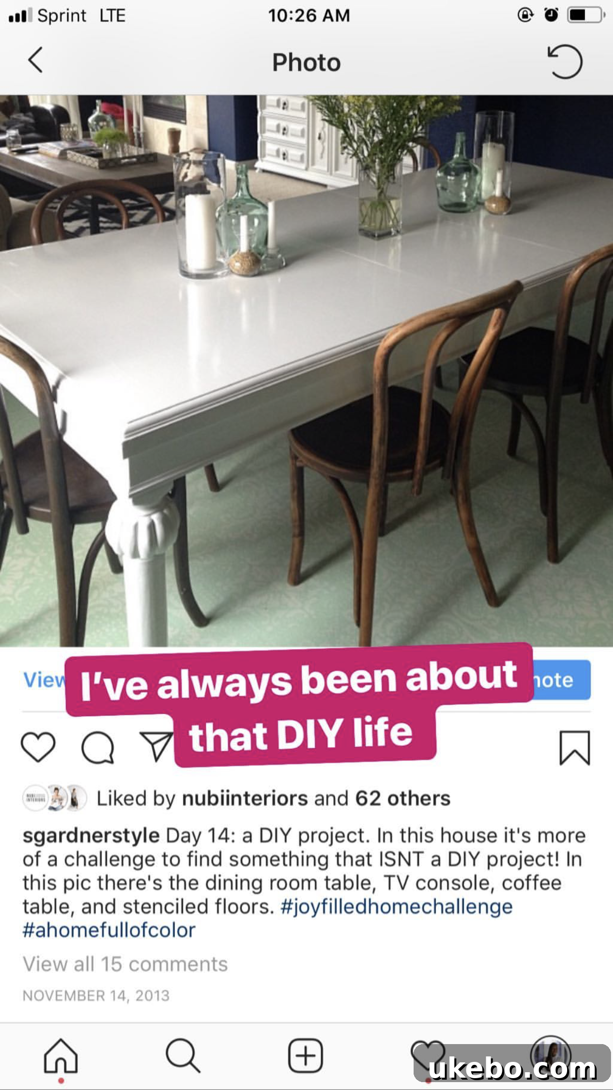 Reclaiming Our Digital Domain 6 Painted Dining Room Table and Stenciled Kitchen Floors