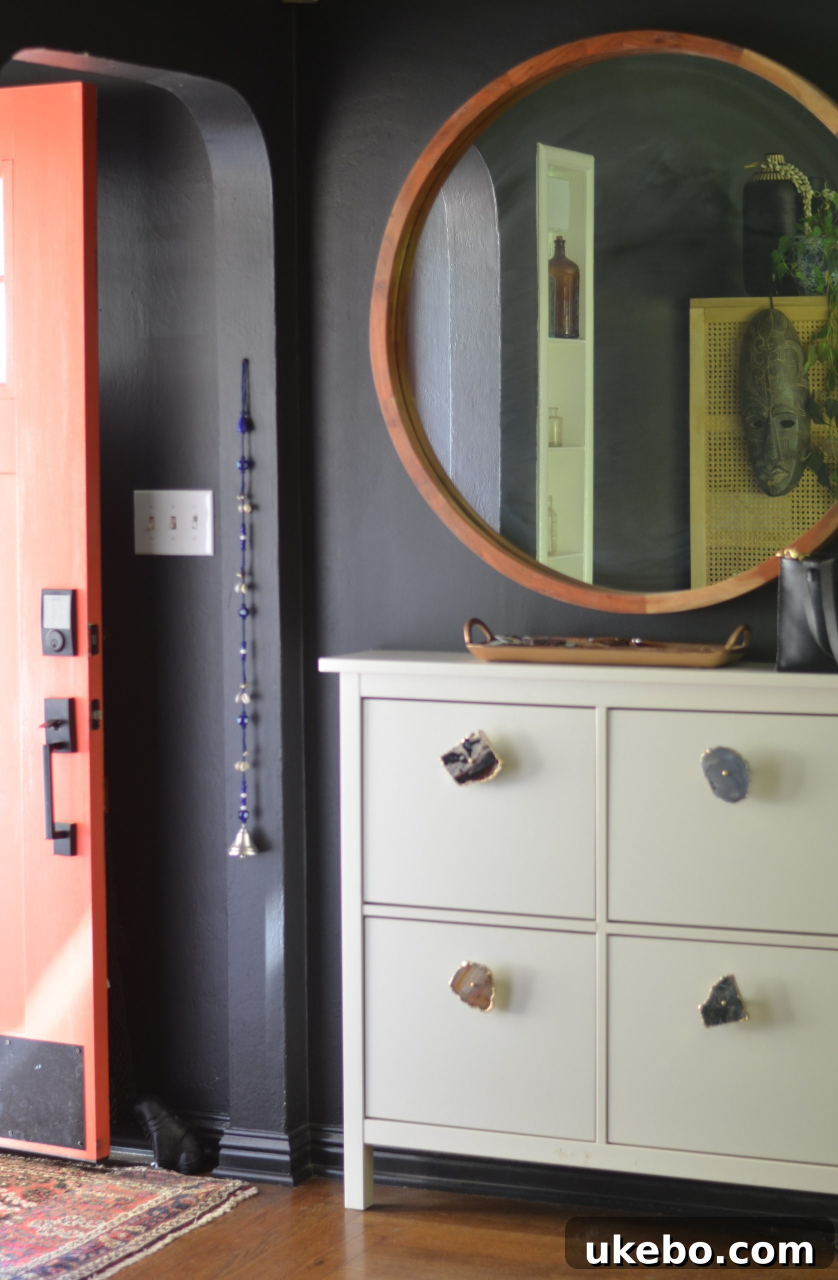 Entryway with console table and mirror