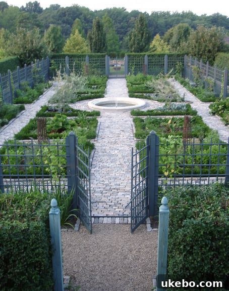Potager Garden with Central Fountain