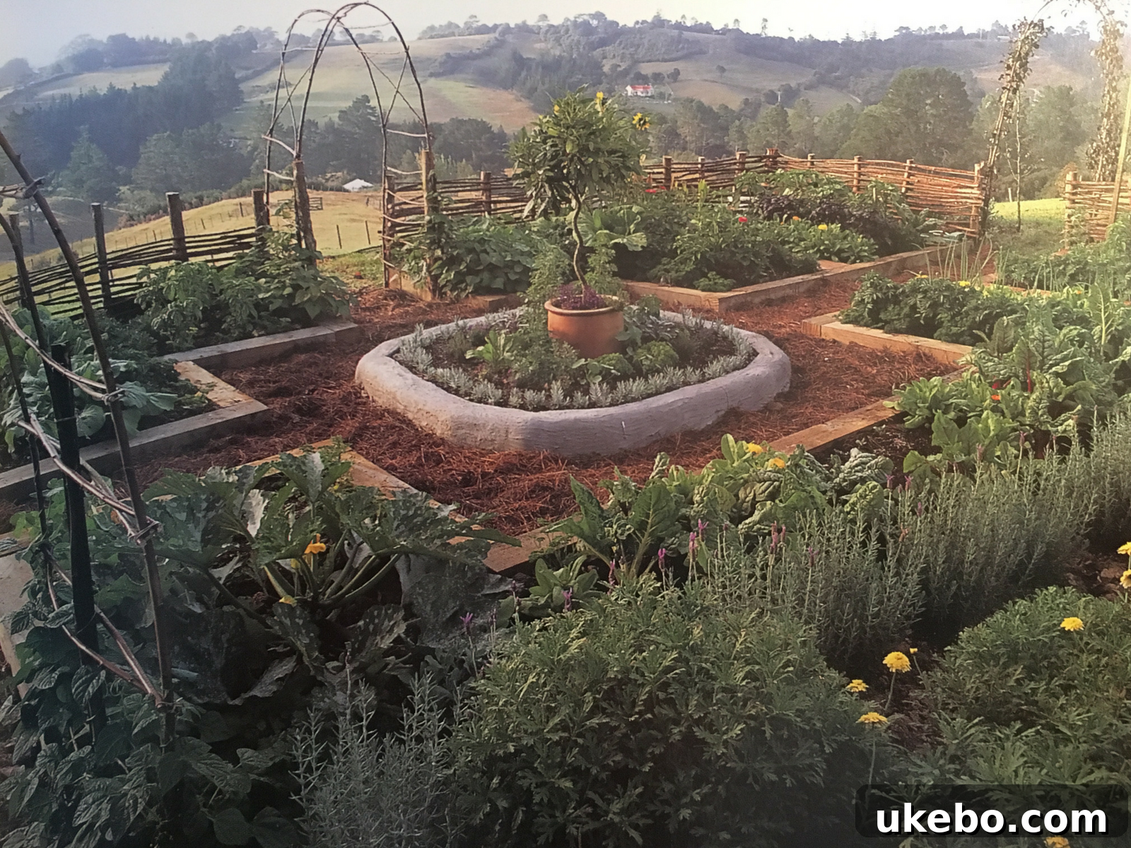 Potager Garden with Central Seating Area