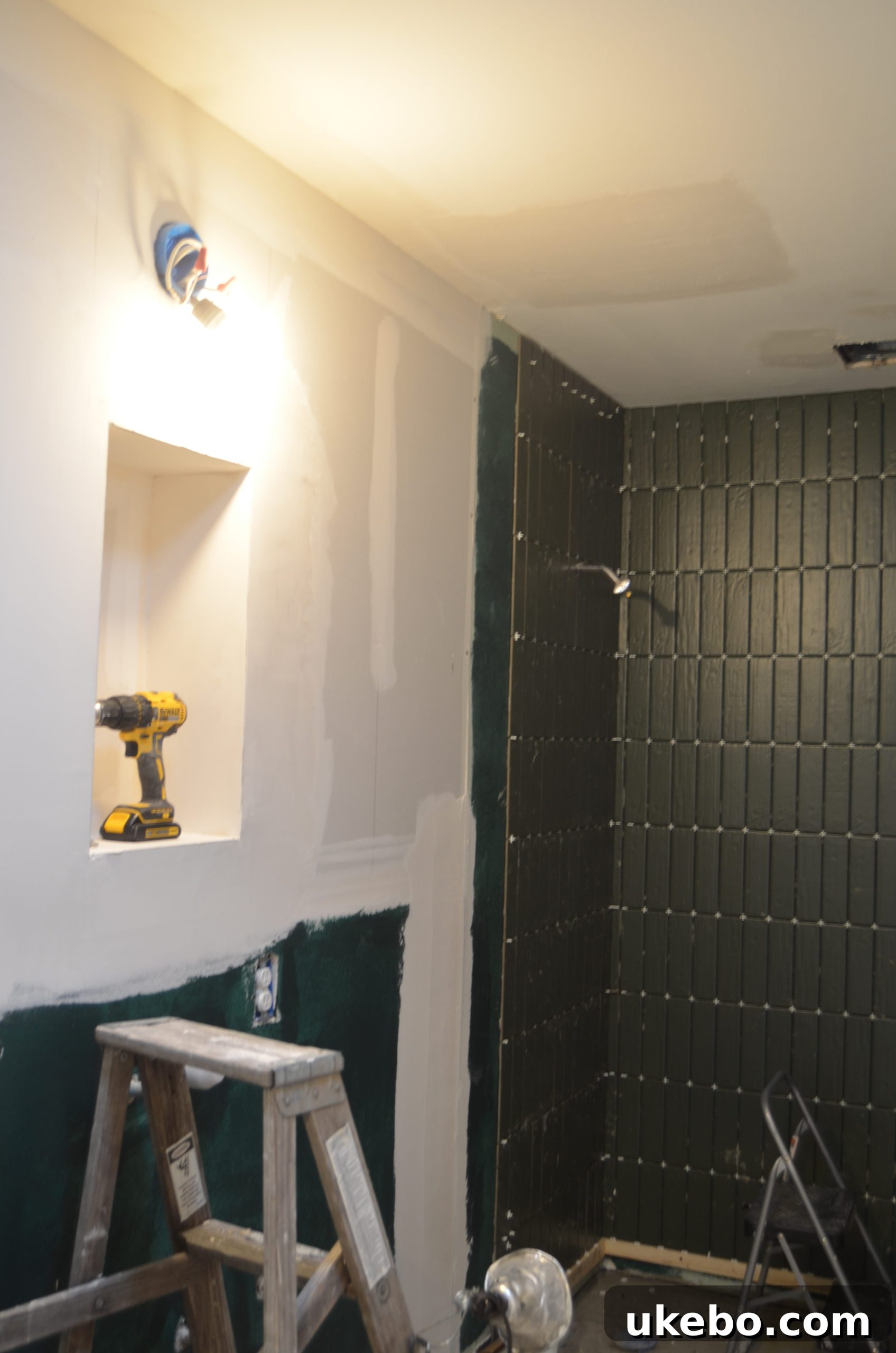 Bedroom wall painting underway in One Room Challenge project