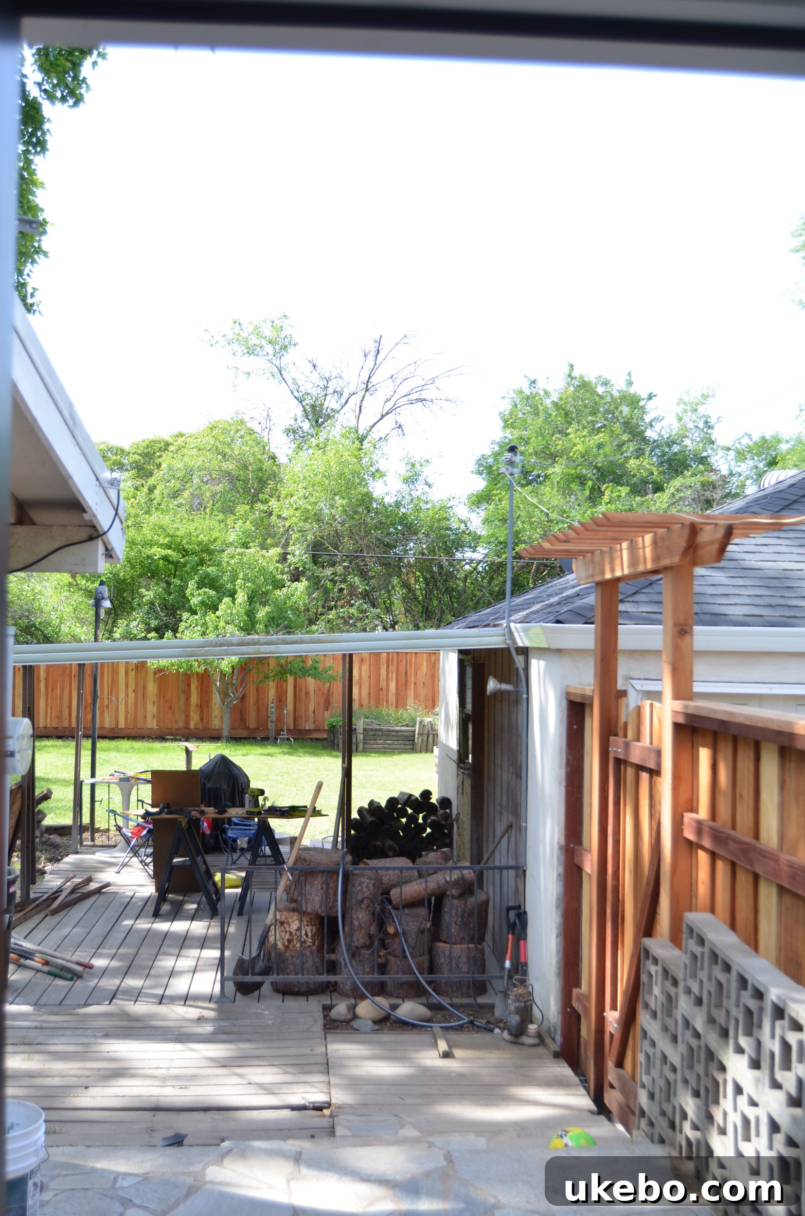 Cleared backyard area, now a blank canvas ready for new construction and landscaping