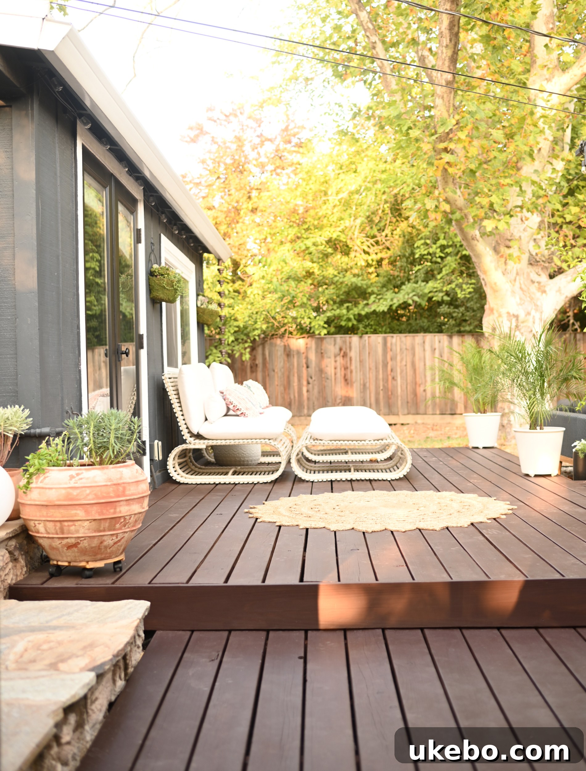 Overview of the multi-zoned outdoor living space
