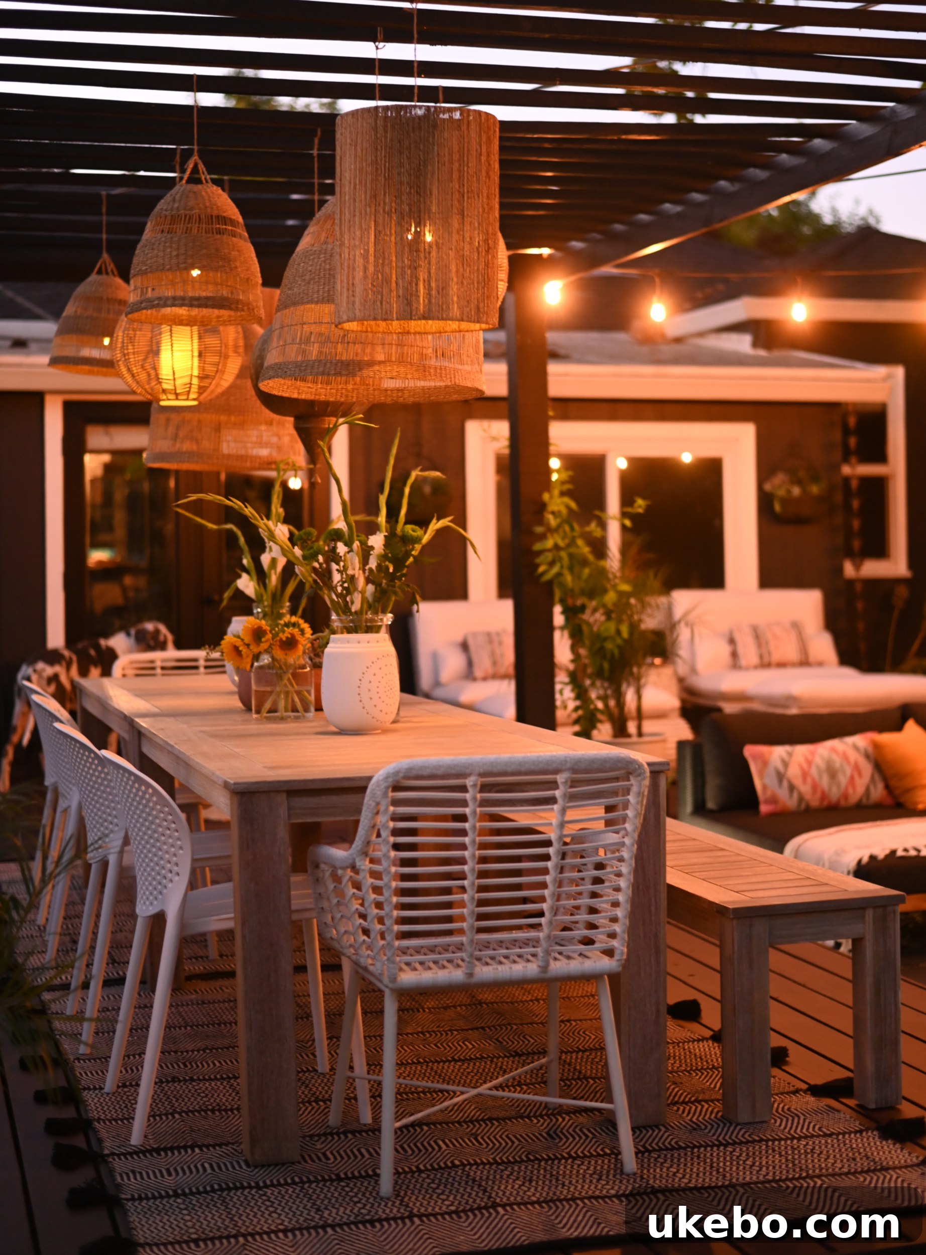 Magical night ambiance of the outdoor space