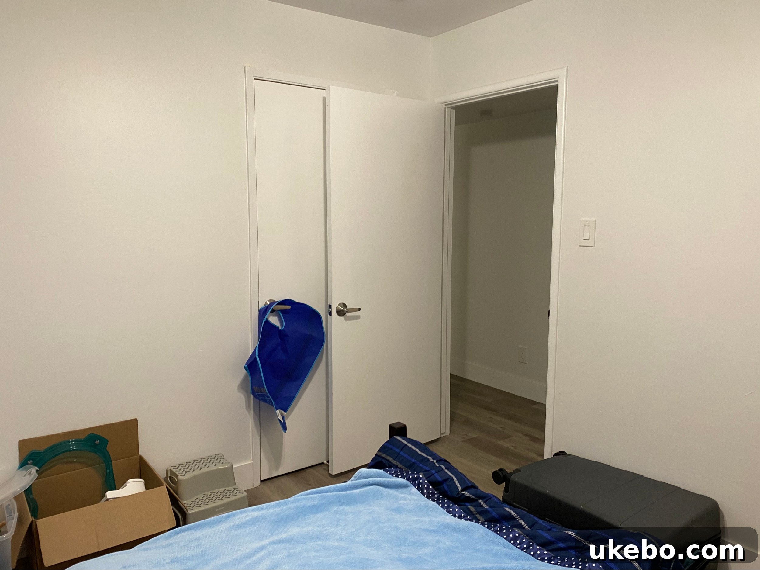 Another view of Devin's room before the transformation, highlighting the existing layout
