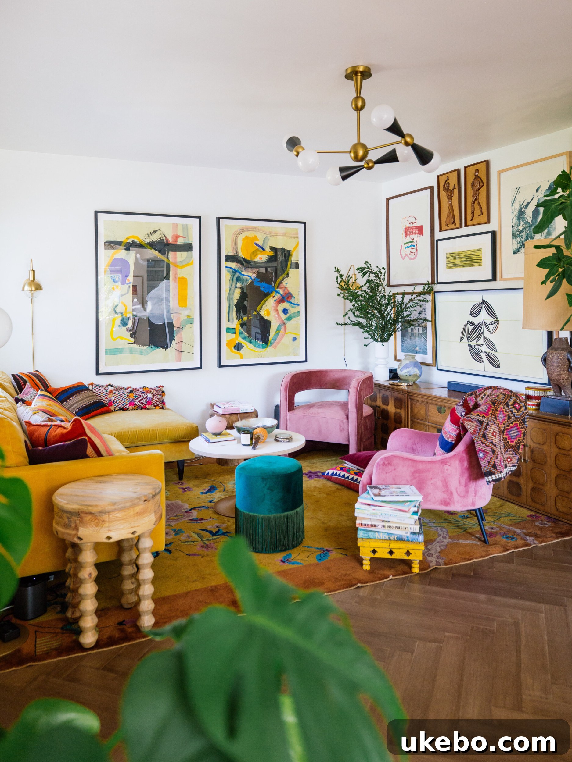 Another perspective of the Frame TV showcasing art, highlighting its versatility in modern decor.