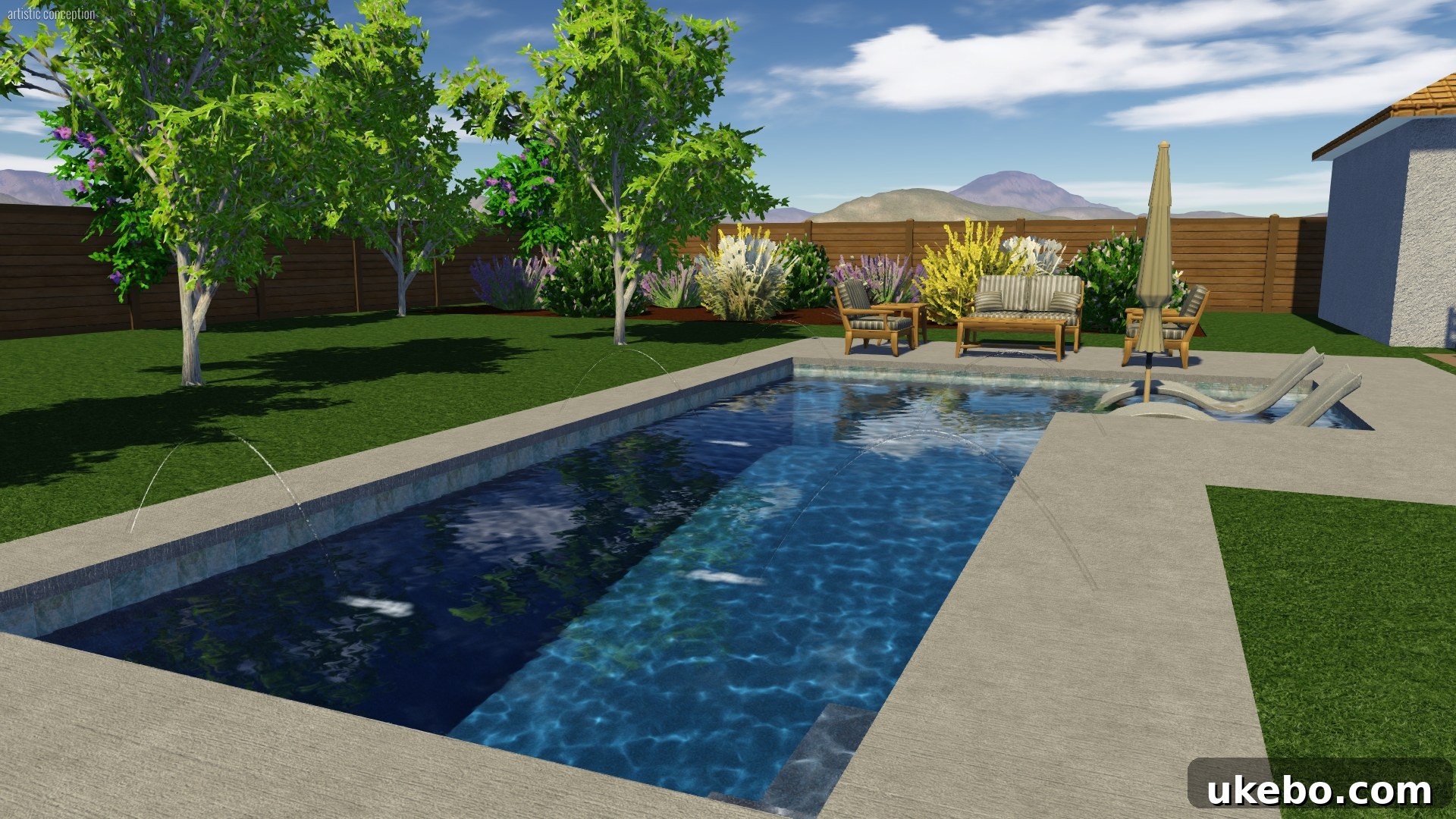 Pool construction in progress with framework visible