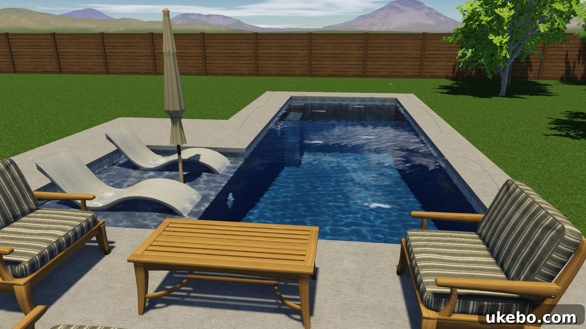 Pool construction showing early stages of concrete work
