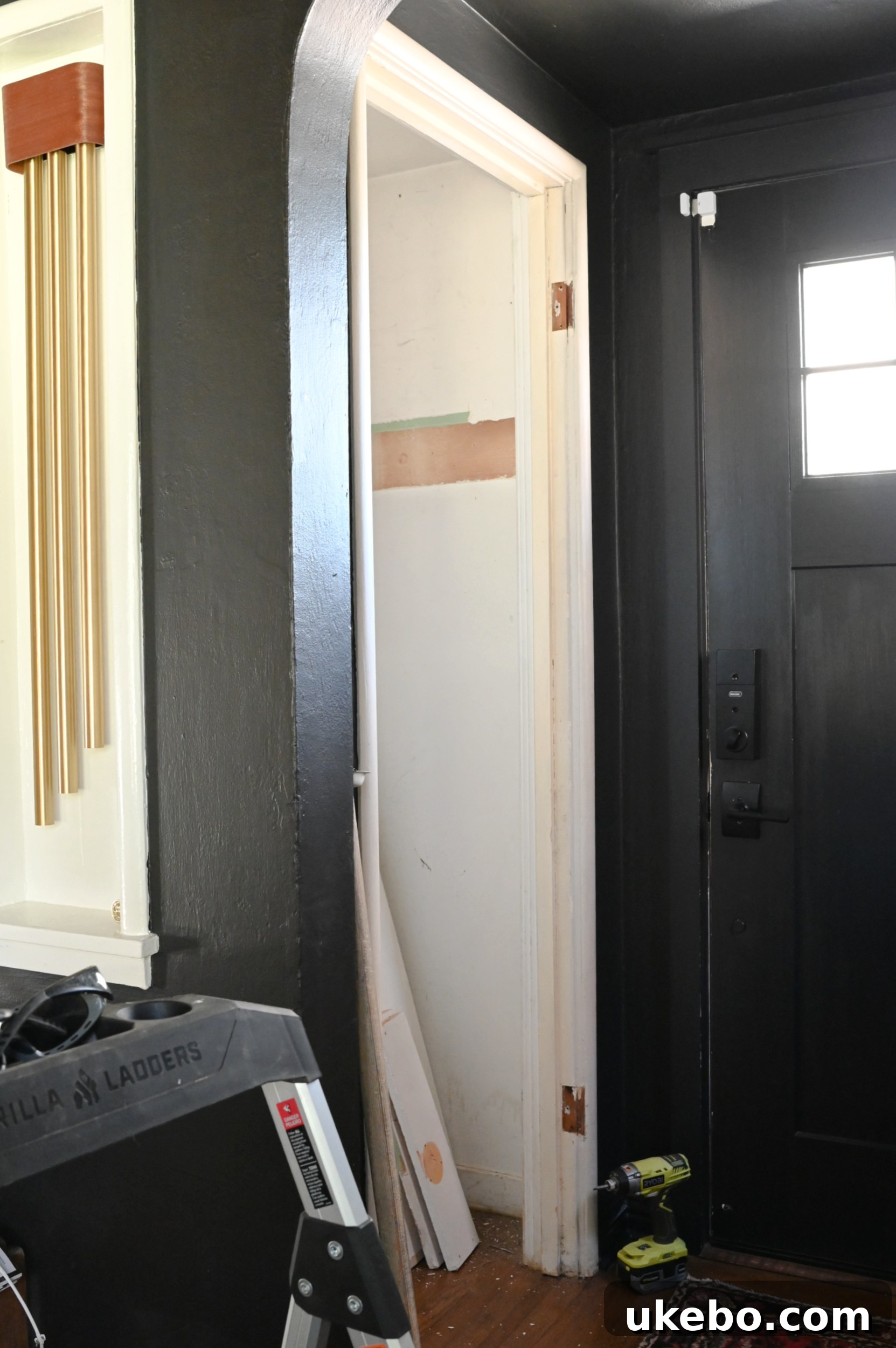 Entryway closet during demolition phase