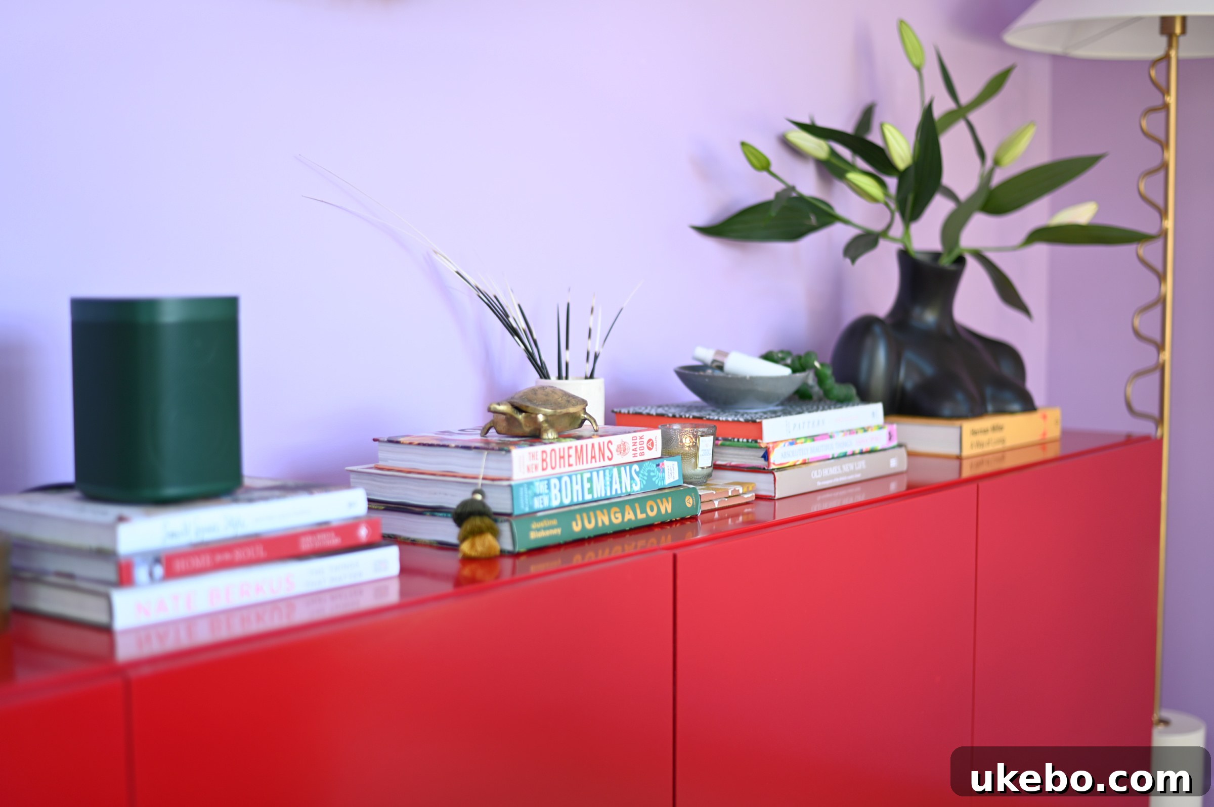 Overview of the inspiring and colorful office studio with artistic touches