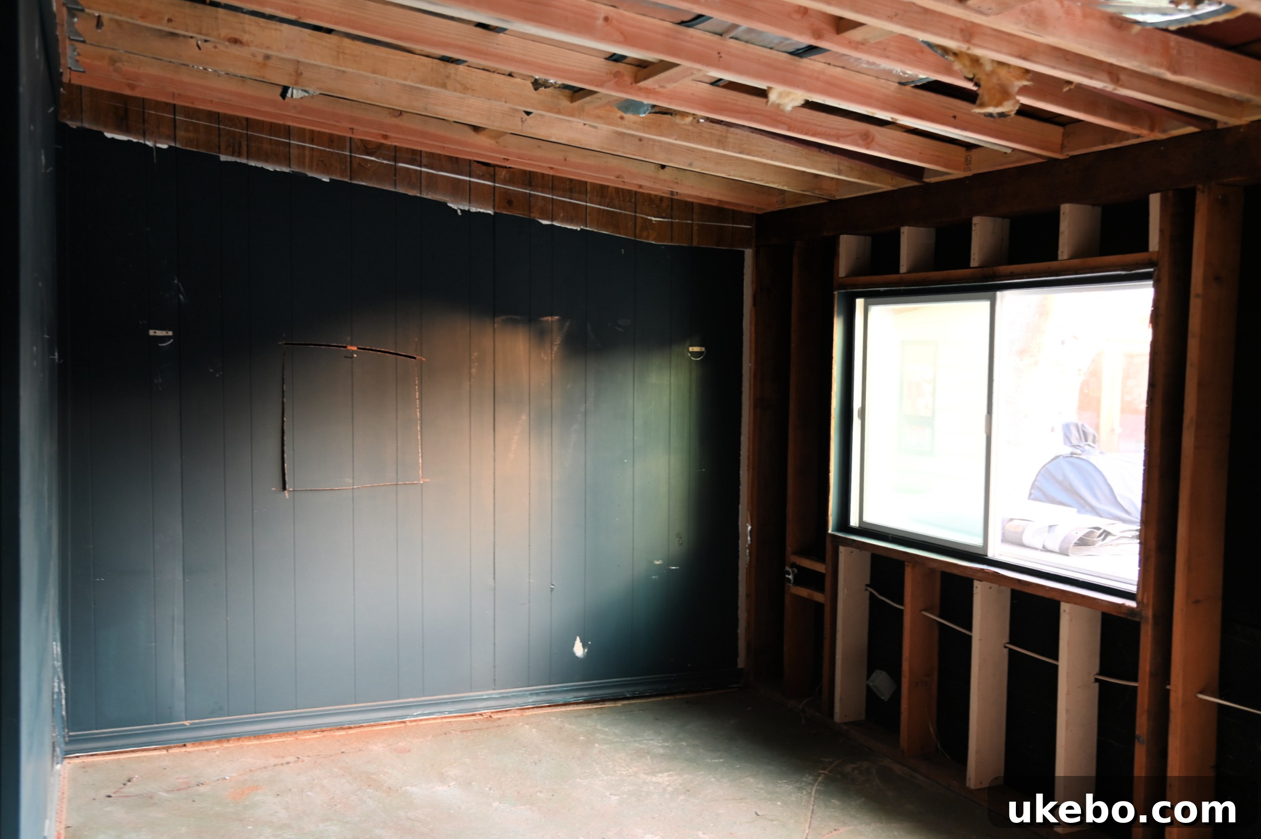 Contractors beginning work on the primary bedroom renovation.