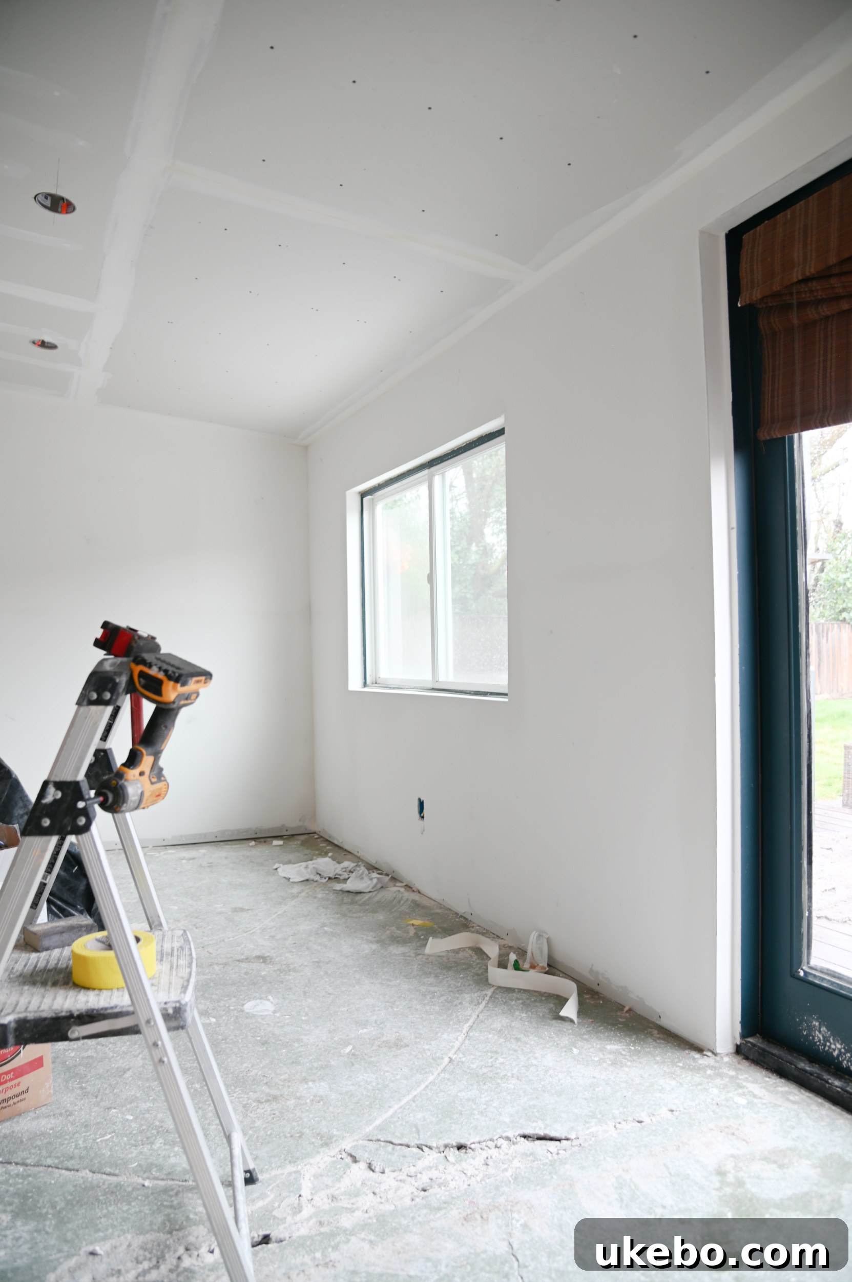 Framing for new walls and door opening.