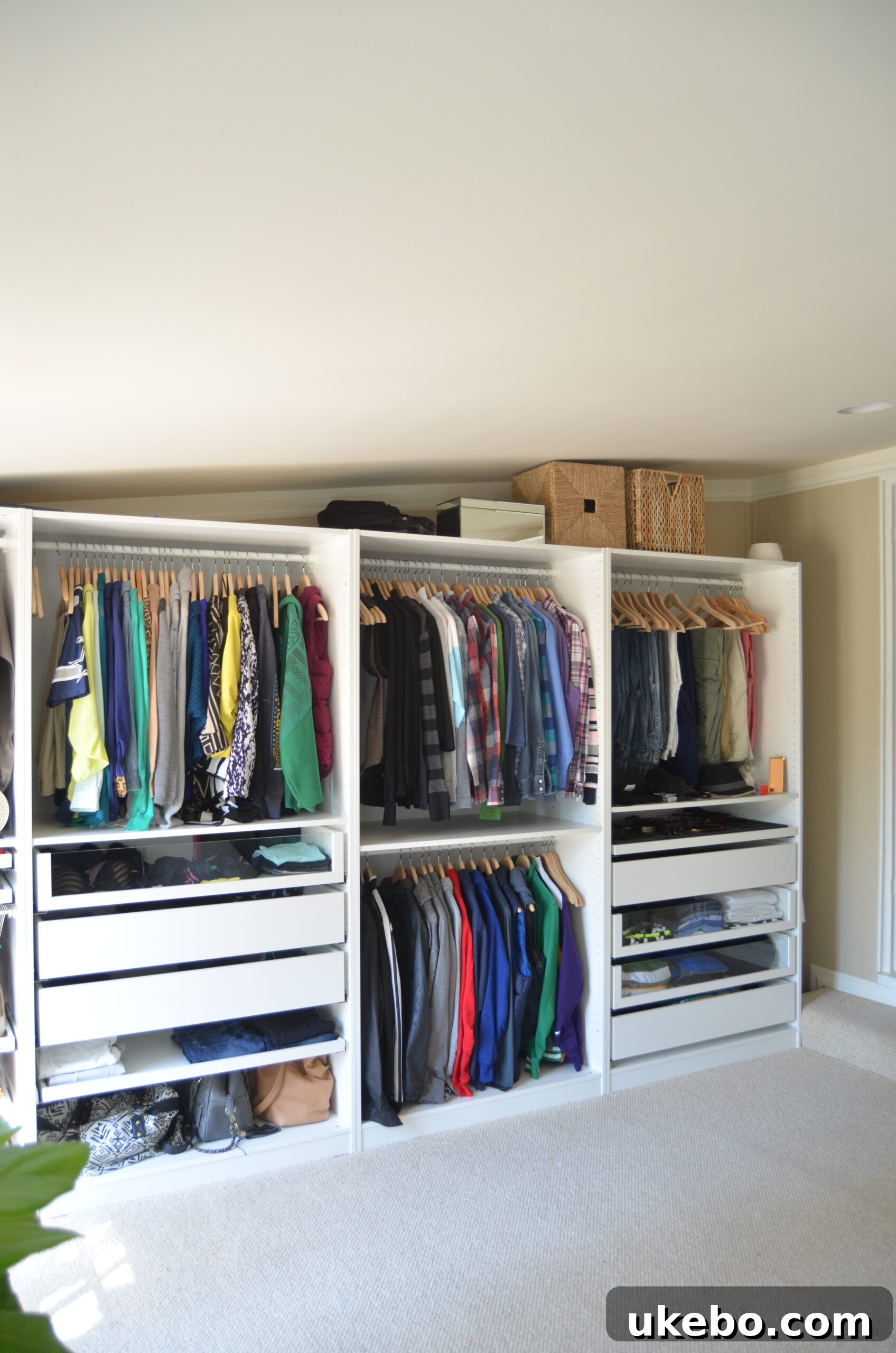 Interior view of the primary bedroom with functional wardrobes.
