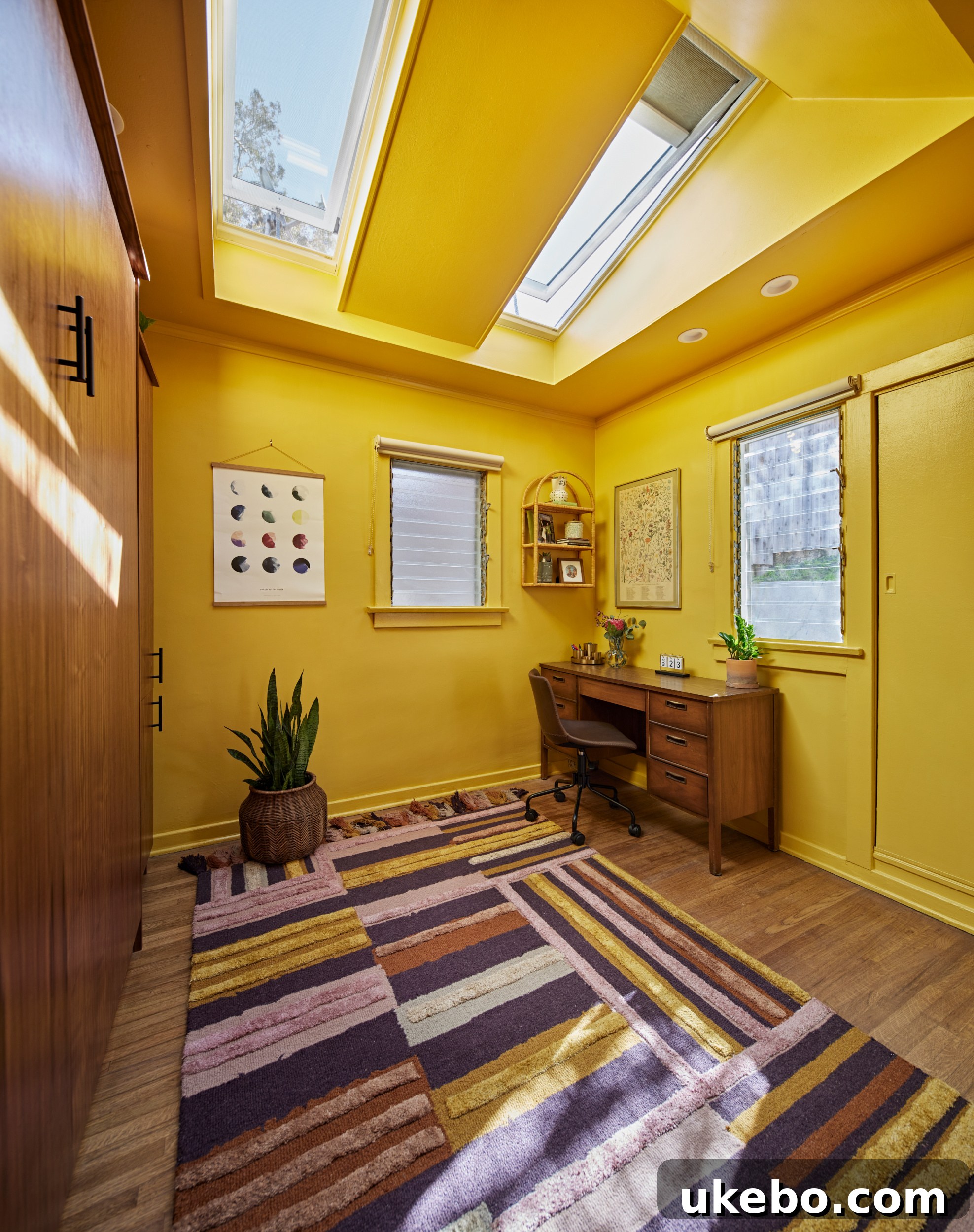 Velux Natural Light Room Makeover Contest 14 A wide shot of the room showcasing the floor-to-ceiling color application, creating visual continuity