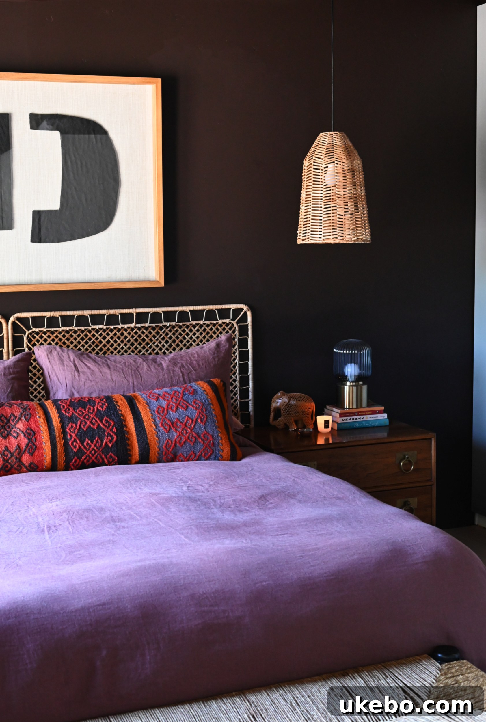 A closer view of the wardrobes, demonstrating how wallpapering could add a unique pattern or mural to the surface.