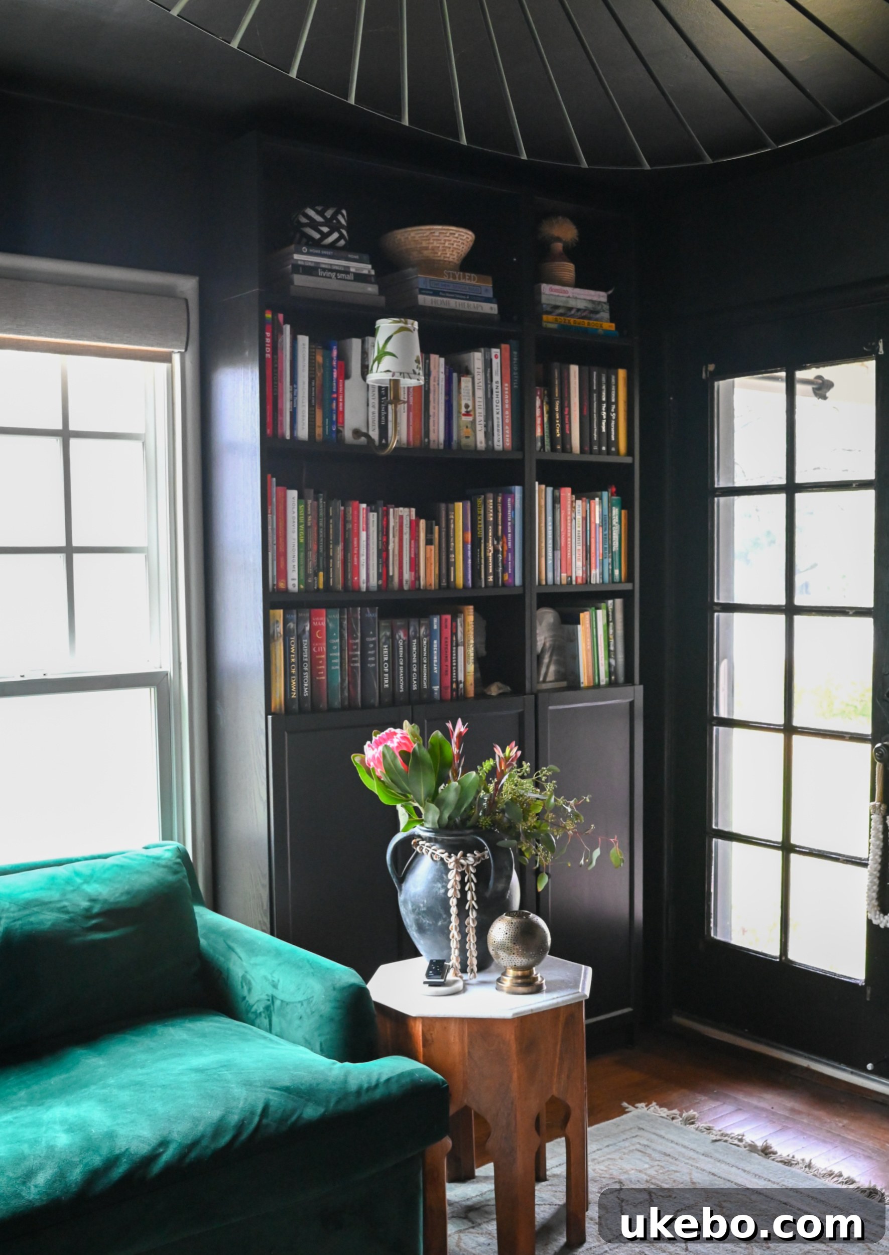 new bookcase in living room